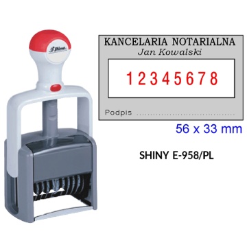 SHINY E-958 مهر شماره دار با یک شماره 8 رقمی